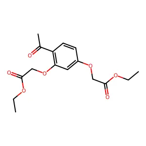 Acetic acid, 2,2'-((4-acetyl-1,3-phenylene)bis(oxy))bis-, diethyl ester structure