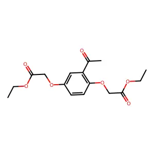 Acetic acid, 2,2'-((2-acetyl-1,4-phenylene)bis(oxy))bis-, diethyl ester structure