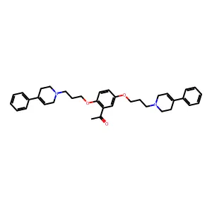 Ethanone, 1-(2,5-bis(3-(3,6-dihydro-4-phenyl-1(2H)-pyridinyl)propoxy)phenyl)- structure