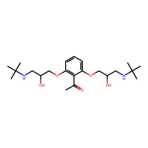 Ethanone, 1-(2,6-bis(3-((1,1-dimethylethyl)amino)-2-hydroxypropoxy)phenyl)- structure