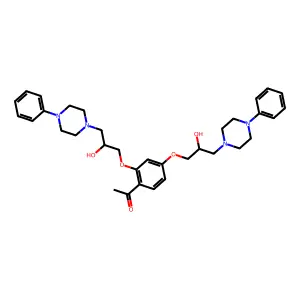 Ethanone, 1-(2,4-bis(2-hydroxy-3-(4-phenyl-1-piperazinyl)propoxy)phenyl)- structure