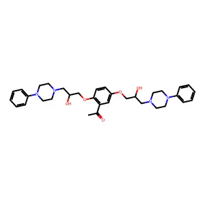 Ethanone, 1-(2,5-bis(2-hydroxy-3-(4-phenyl-1-piperazinyl)propoxy)phenyl)- structure