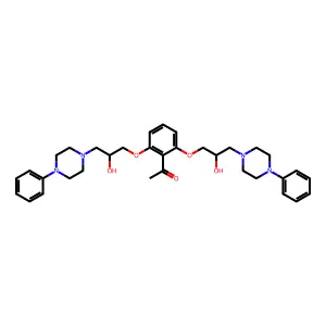 Ethanone, 1-(2,6-bis(2-hydroxy-3-(4-phenyl-1-piperazinyl)propoxy)phenyl)- structure