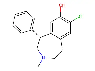 7-Chloro-3-methyl-1-phenyl-1,2,4,5-tetrahydro-3-benzazepin-8-ol structure