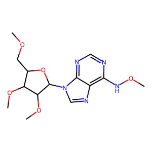 N(6)-methoxy-2',3',5'-tri-O-methyladenosine structure