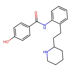 Benzamide, 4-hydroxy-N-(2-(2-(2-piperidinyl)ethyl)phenyl)- structure
