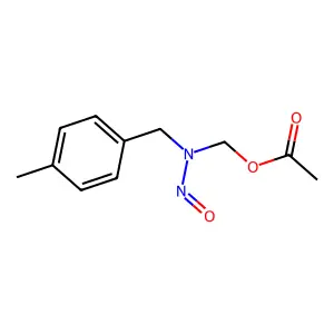 Methanol, (((4-methylphenyl)methyl)nitrosoamino)-, acetate (ester) structure