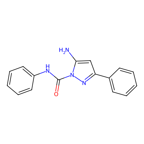 5-amino-N,3-diphenylpyrazole-1-carboxamide structure
