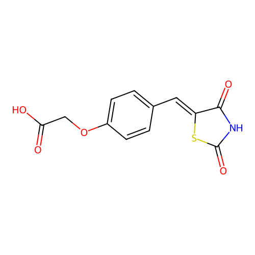2-[4-[(2,4-Dioxo-5-thiazolidinylidene)methyl]phenoxy]-acetic acid structure