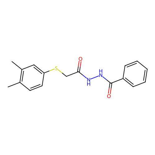 N'-[2-(3,4-dimethylphenyl)sulfanylacetyl]benzohydrazide structure