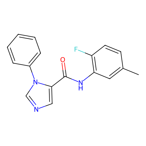 N-(2-fluoro-5-methylphenyl)-3-phenylimidazole-4-carboxamide structure