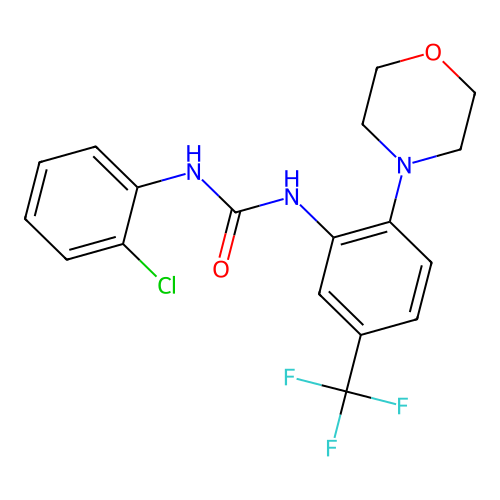 1-(2-Chlorophenyl)-3-(2-morpholin-4-YL-5-(trifluoromethyl)phenyl)urea structure