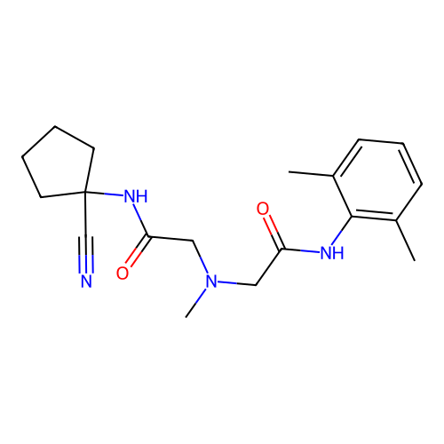 2-[[2-[(1-cyanocyclopentyl)amino]-2-oxoethyl]-methylamino]-N-(2,6-dimethylphenyl)acetamide structure
