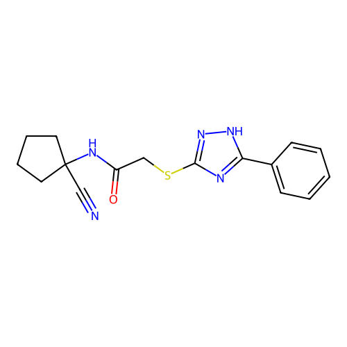 N-(1-cyanocyclopentyl)-2-[(3-phenyl-1H-1,2,4-triazol-5-yl)sulfanyl]acetamide structure