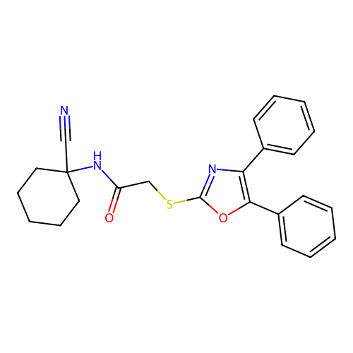 N-(1-cyanocyclohexyl)-2-[(4,5-diphenyl-1,3-oxazol-2-yl)sulfanyl]acetamide structure