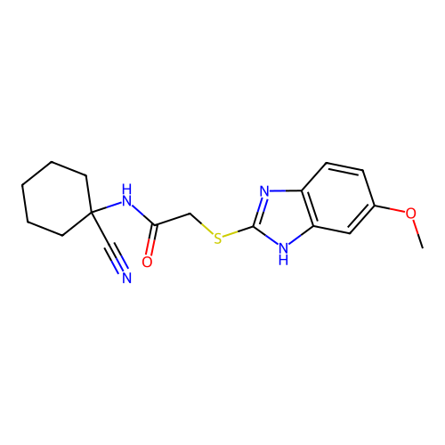 N-(1-cyanocyclohexyl)-2-[(6-methoxy-1H-benzimidazol-2-yl)sulfanyl]acetamide structure