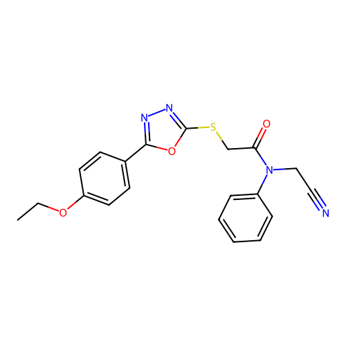 N-(cyanomethyl)-2-[[5-(4-ethoxyphenyl)-1,3,4-oxadiazol-2-yl]sulfanyl]-N-phenylacetamide structure