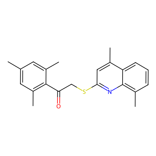 2-[(4,8-Dimethylquinolin-2-yl)sulfanyl]-1-(2,4,6-trimethylphenyl)ethan-1-one structure