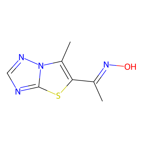 1-(6-Methylthiazolo(3,2-b)(1,2,4)triazol-5-yl)ethanone oxime structure