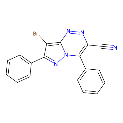 8-Bromo-4,7-diphenylpyrazolo[5,1-c][1,2,4]triazine-3-carbonitrile structure