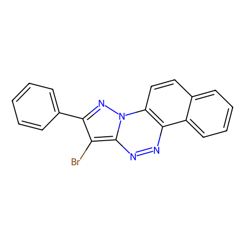 1-Bromo-2-phenylnaphtho[2,1-e]pyrazolo[5,1-c][1,2,4]triazine structure