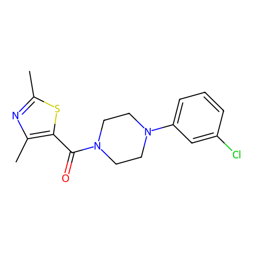 (4-(3-Chlorophenyl)piperazin-1-yl)(2,4-dimethylthiazol-5-yl)methanone structure