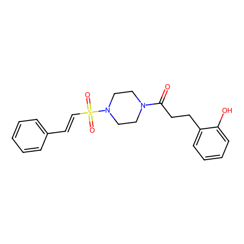 3-(2-Hydroxyphenyl)-1-[4-(2-phenylethenesulfonyl)piperazin-1-yl]propan-1-one structure