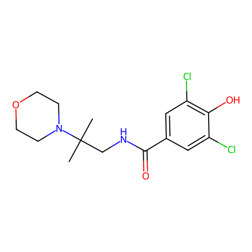 3,5-Dichloro-4-hydroxy-N-(2-methyl-2-morpholinopropyl)benzamide structure