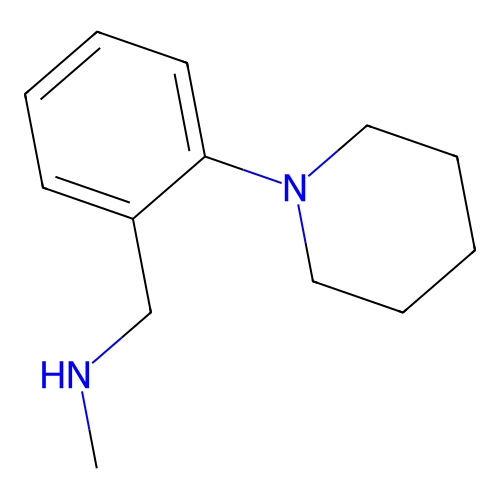 Methyl(((2-(piperidin-1-yl)phenyl)methyl))amine structure