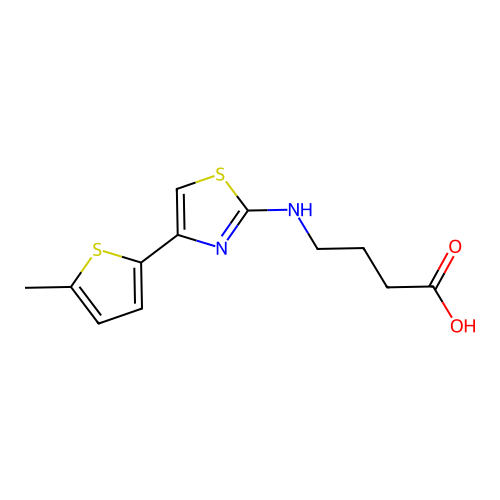 4-{[4-(5-Methylthiophen-2-yl)-1,3-thiazol-2-yl]amino}butanoic acid structure