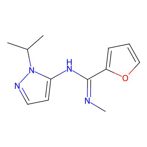 N'-(1-isopropyl-1H-pyrazol-5-yl)-N-methylfuran-2-carboximidamide structure