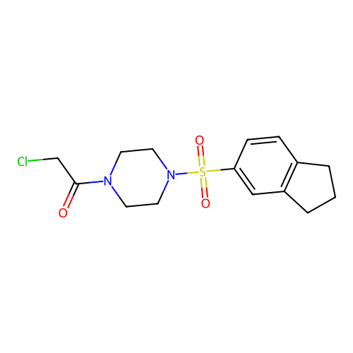 2-chloro-1-[4-(2,3-dihydro-1H-indene-5-sulfonyl)piperazin-1-yl]ethan-1-one structure