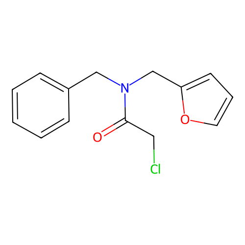 N-benzyl-2-chloro-N-[(furan-2-yl)methyl]acetamide structure