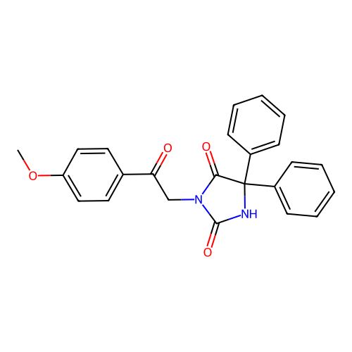 3-[2-(4-Methoxyphenyl)-2-oxoethyl]-5,5-diphenylimidazolidine-2,4-dione structure