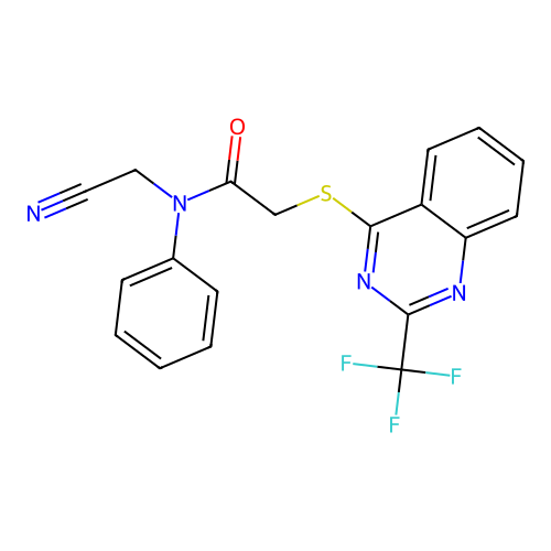 N-(cyanomethyl)-N-phenyl-2-[2-(trifluoromethyl)quinazolin-4-yl]sulfanylacetamide structure