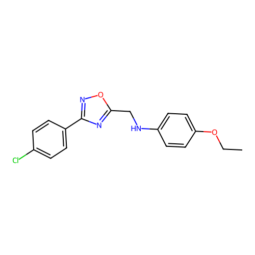 N-{[3-(4-chlorophenyl)-1,2,4-oxadiazol-5-yl]methyl}-4-ethoxyaniline structure