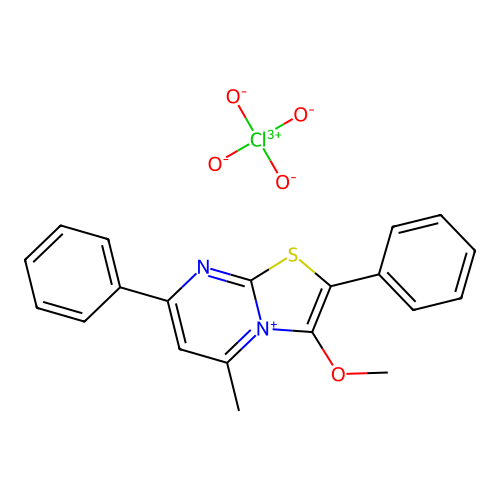 Thiazolo(3,2-a)pyrimidin-4-ium, 2,7-diphenyl-3-methoxy-5-methyl, perchlorate structure