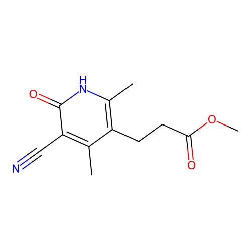 Methyl 3-(5-cyano-2,4-dimethyl-6-oxo-1,6-dihydropyridin-3-yl)propanoate structure