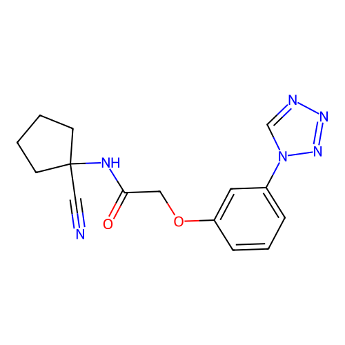 N-(1-cyanocyclopentyl)-2-[3-(tetrazol-1-yl)phenoxy]acetamide structure