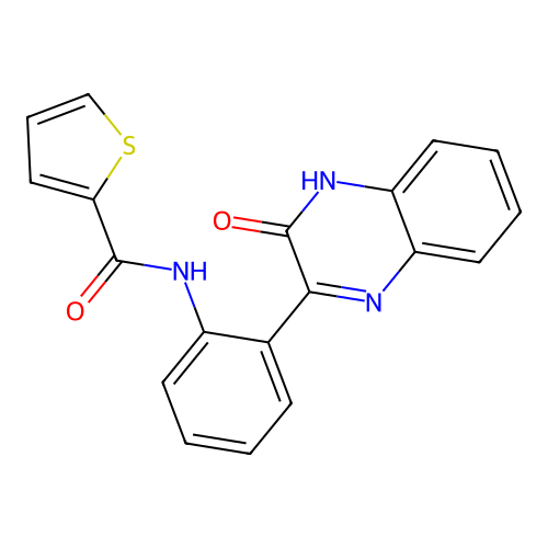 N-[2-(3-oxo-4H-quinoxalin-2-yl)phenyl]-2-thiophenecarboxamide structure