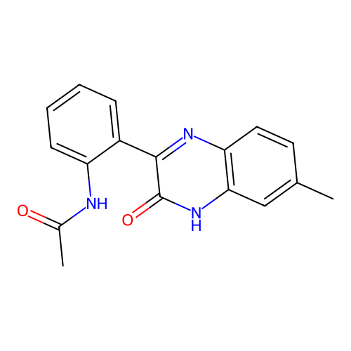 N-(2-(6-methyl-3-oxo-3,4-dihydroquinoxalin-2-yl)phenyl)acetamide structure