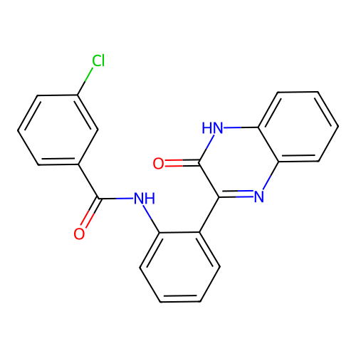 3-chloro-N-(2-(3-oxo-3,4-dihydroquinoxalin-2-yl)phenyl)benzamide structure