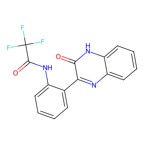 2,2,2-trifluoro-N-[2-(3-oxo-4H-quinoxalin-2-yl)phenyl]acetamide structure