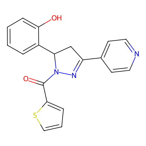 [3-(2-hydroxyphenyl)-5-pyridin-4-yl-3,4-dihydropyrazol-2-yl]-thiophen-2-ylmethanone structure