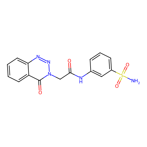 2-(4-oxo-3,4-dihydro-1,2,3-benzotriazin-3-yl)-N-(3-sulfamoylphenyl)acetamide structure