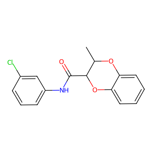 N-(3-chlorophenyl)-2-methyl-2,3-dihydro-1,4-benzodioxine-3-carboxamide structure
