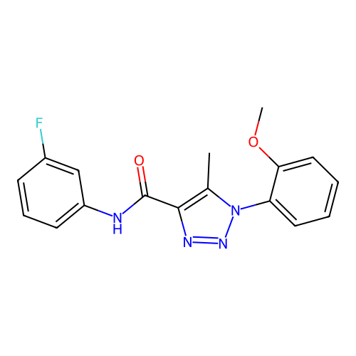 N-(3-fluorophenyl)-1-(2-methoxyphenyl)-5-methyl-1H-1,2,3-triazole-4-carboxamide structure