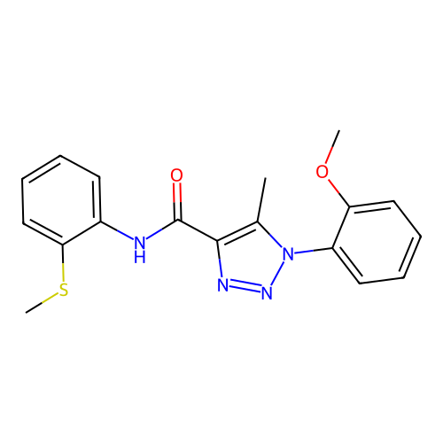 1-(2-methoxyphenyl)-5-methyl-N-(2-methylsulfanylphenyl)triazole-4-carboxamide structure