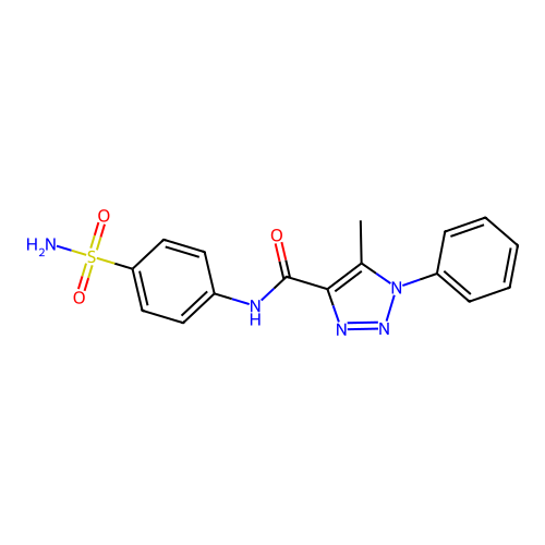 5-methyl-1-phenyl-N-(4-sulfamoylphenyl)-1H-1,2,3-triazole-4-carboxamide structure
