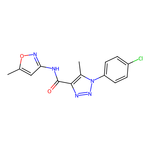 1-(4-chlorophenyl)-5-methyl-N-(5-methyl-1,2-oxazol-3-yl)triazole-4-carboxamide structure